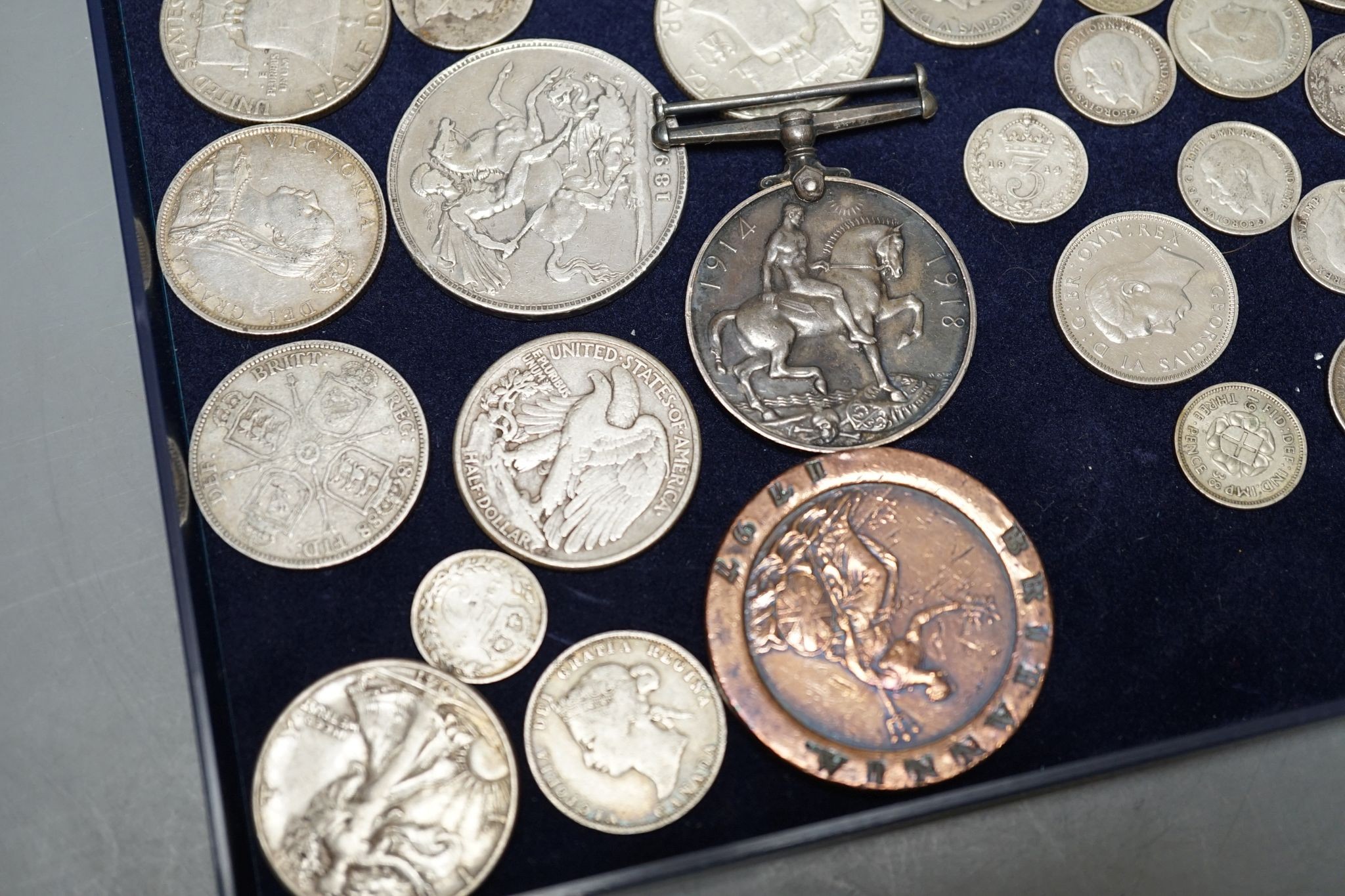 A group of Roman and later bronze coins